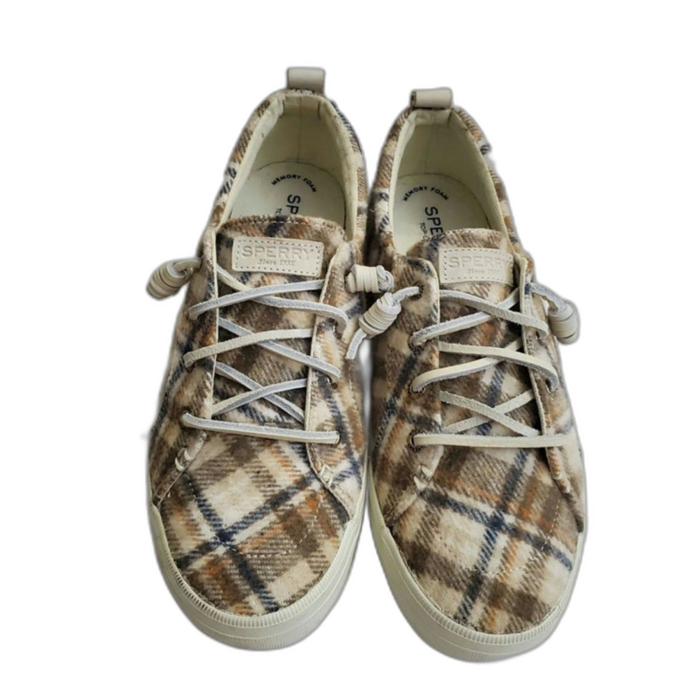 8.5W Sperry Top-Sider Women’s Plaid Canvas Boat Shoes / Sneakers